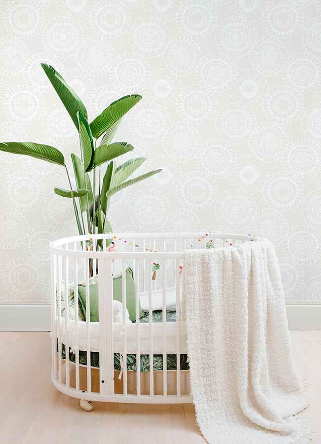 Sonnet Platinum Floral Wallpaper - York Wallcoverings - 4060-138910 - York Wallcoverings Wallpaper