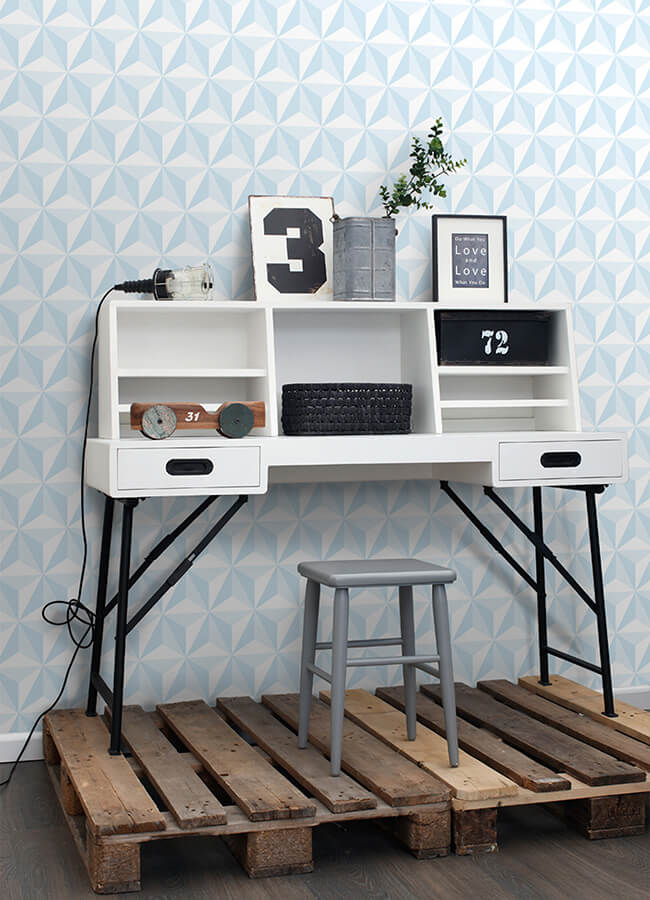 adella-sky-blue-geometric-wallpaper-york-wallcoverings-4060-138912 - York Wallcoverings Papel pintado