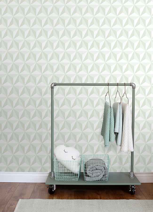 Adella Sage Geometric Wallpaper - York Wallcoverings - 4060-138913