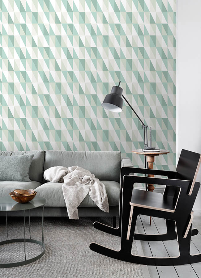 inez-teal-geometric-wallpaper-york-wallcoverings-4060-138920 - York Wallcoverings Papel pintado