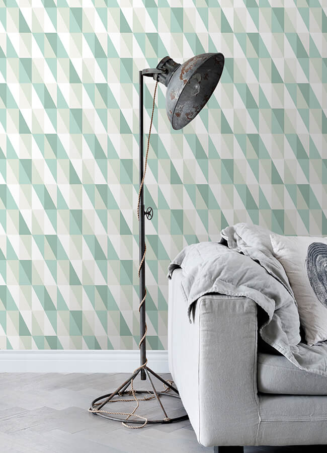 inez-teal-geometric-wallpaper-york-wallcoverings-4060-138920 - York Wallcoverings Papel pintado
