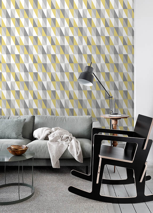inez-mustard-geometric-wallpaper-york-wallcoverings-4060-138921 - York Wallcoverings Papel pintado