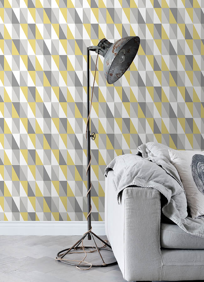 inez-mustard-geometric-wallpaper-york-wallcoverings-4060-138921 - York Wallcoverings Papel pintado