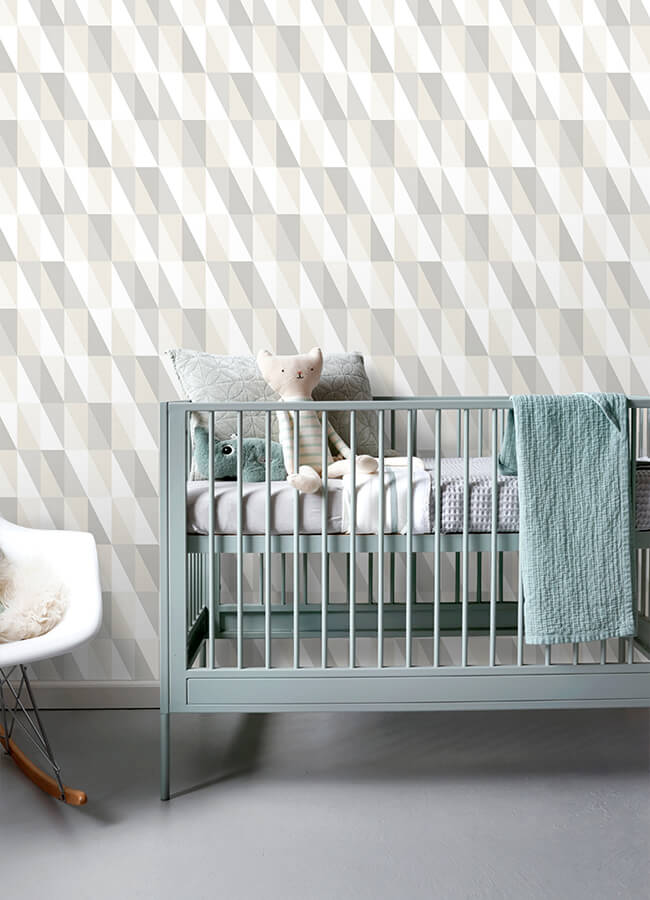 inez-neutral-geometric-wallpaper-york-wallcoverings-4060-138922 - York Wallcoverings Wallpaper