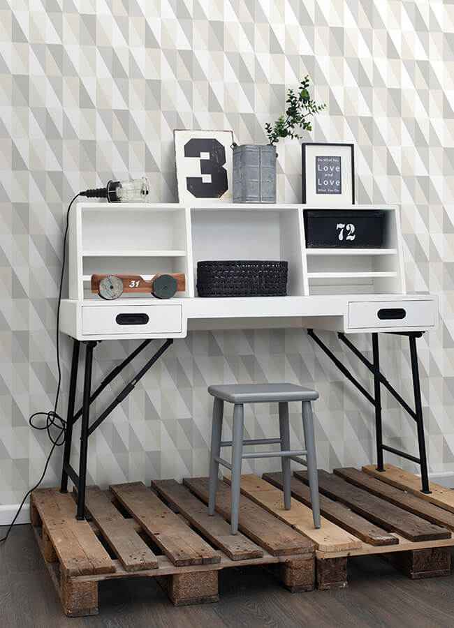 Inez Neutral Geometric Wallpaper - York Wallcoverings - 4060-138922 - York Wallcoverings Wallpaper