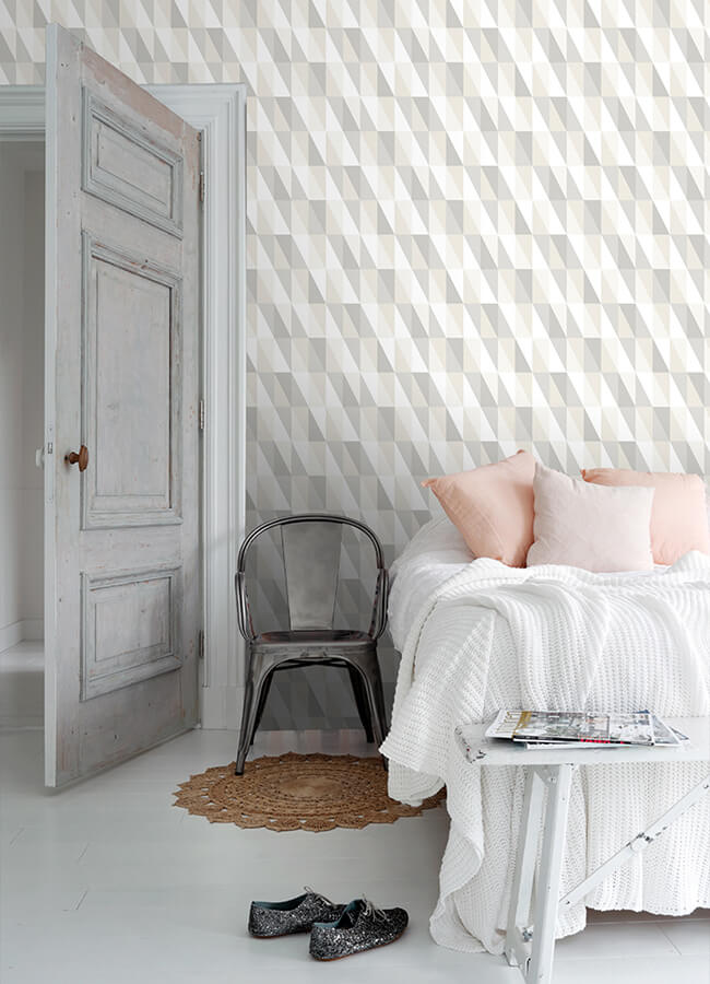 inez-neutral-geometric-wallpaper-york-wallcoverings-4060-138922 - York Wallcoverings Papel pintado