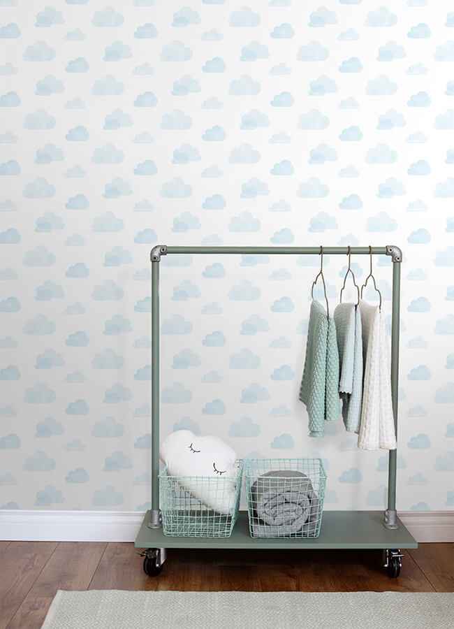 Irie Blue Clouds Wallpaper - York Wallcoverings - 4060-138930 - York Wallcoverings Wallpaper