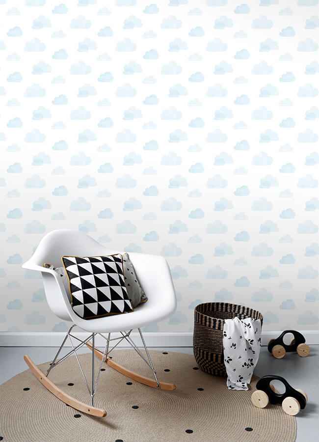 Irie Blue Clouds Wallpaper - York Wallcoverings - 4060-138930 - York Wallcoverings Wallpaper