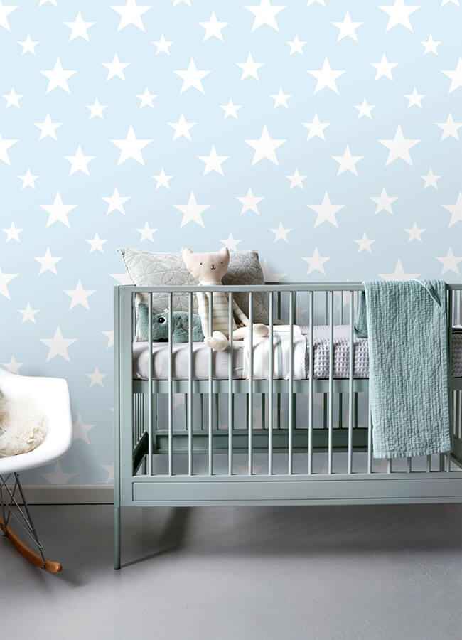 Amira Sky Blue Stars Wallpaper - York Wallcoverings - 4060-138932 - York Wallcoverings Wallpaper