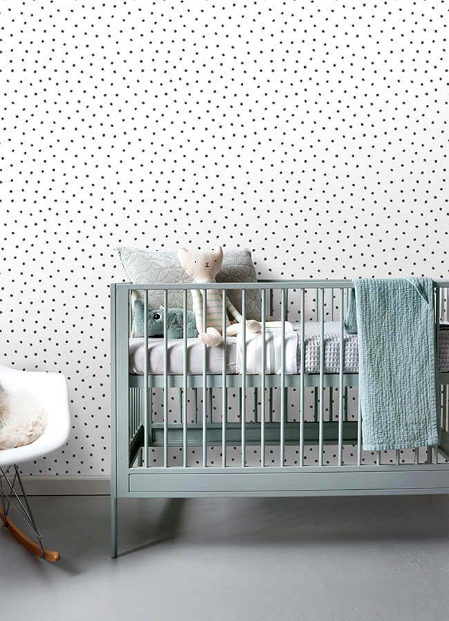 pixie-black-dots-wallpaper-york-wallcoverings-4060-138934 - York Wallcoverings Papel pintado