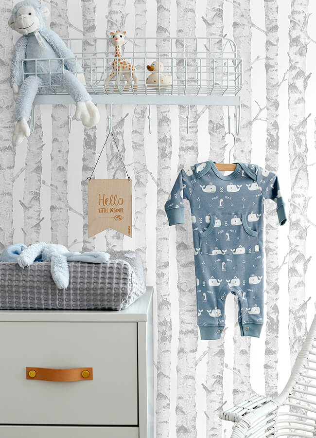 birdie-grey-birch-wallpaper-york-wallcoverings-4060-138944 - York Wallcoverings Papel pintado