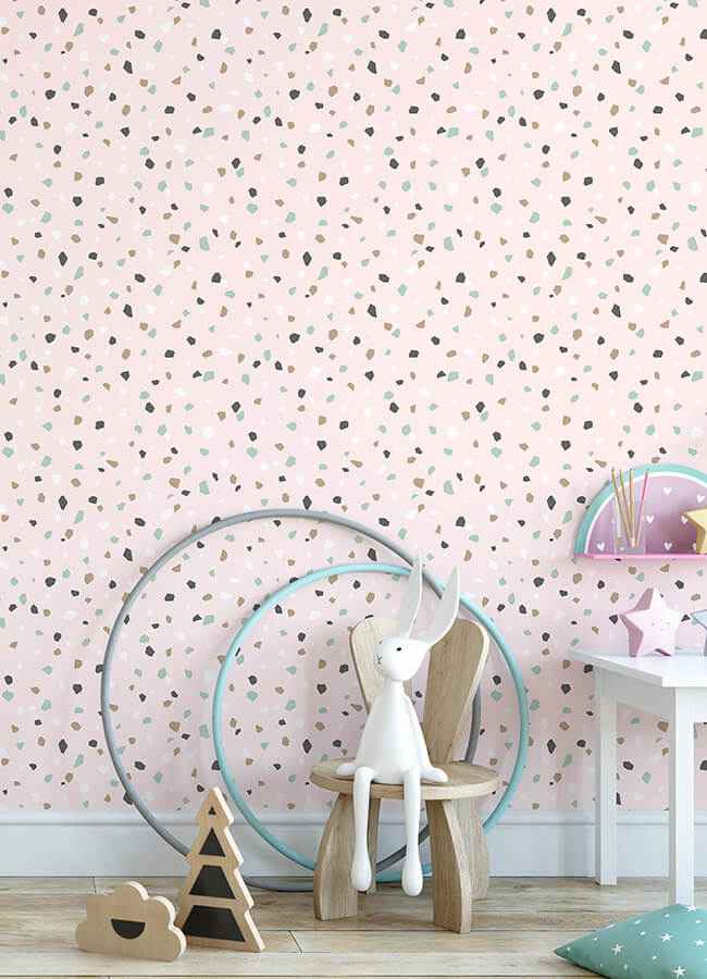 Ona Pink Terrazzo Wallpaper - York Wallcoverings - 4060-139035 - York Wallcoverings Wallpaper