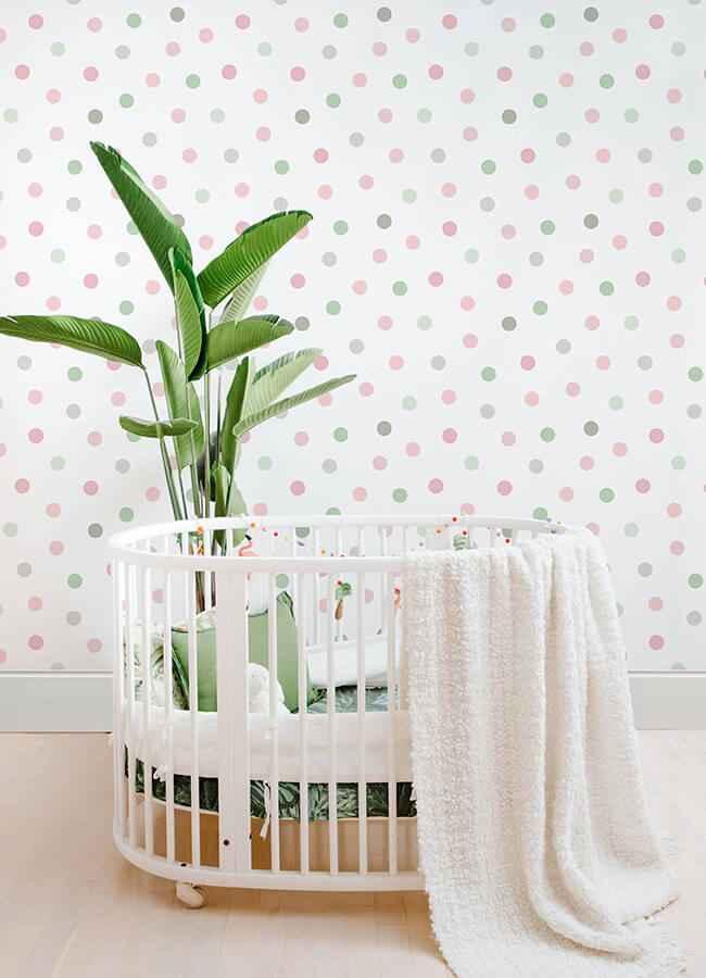 Jubilee Pink Dots Wallpaper - York Wallcoverings - 4060-139040 - York Wallcoverings Wallpaper