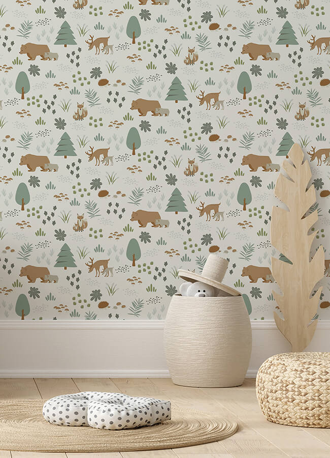 finola-moss-bears-wallpaper-york-wallcoverings-4060-139247 - York Wallcoverings Papel pintado