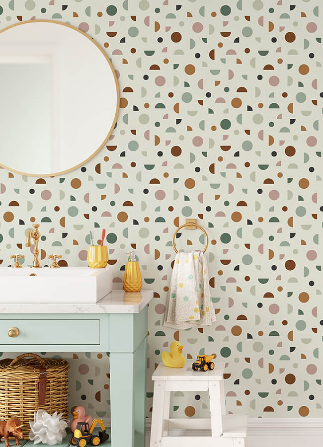 marilee-multicolor-circles-wallpaper-york-wallcoverings-4060-139277 - York Wallcoverings Papel pintado