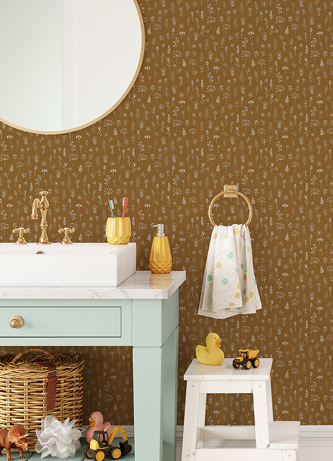 tatula-chestnut-floral-wallpaper-york-wallcoverings-4060-139281 - York Wallcoverings Papel pintado