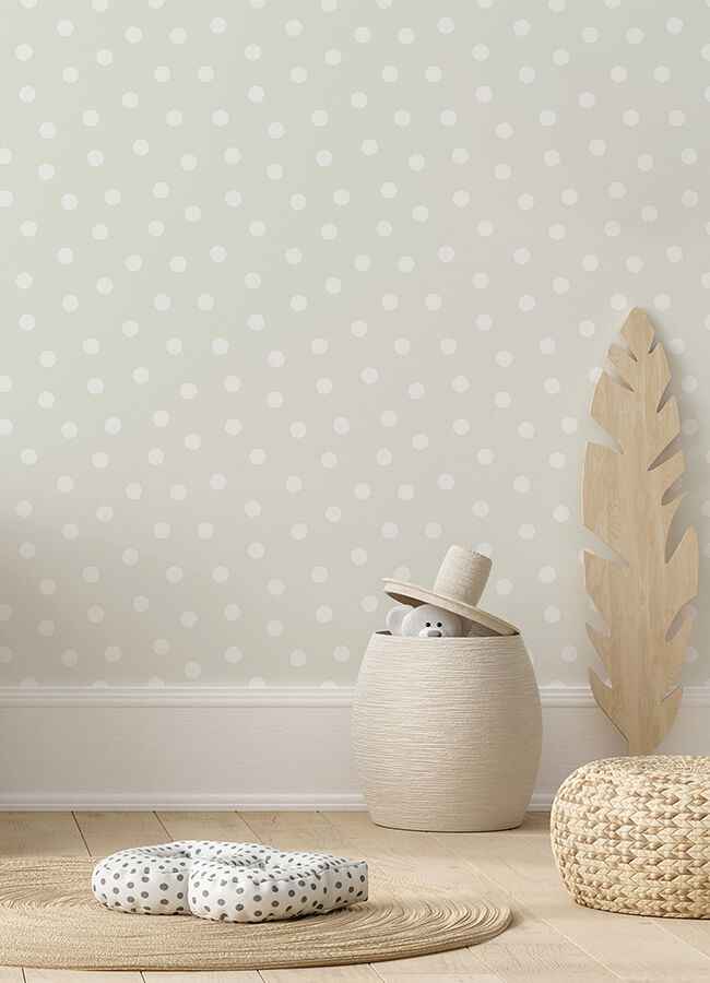 Jubilee Silver Dots Wallpaper - York Wallcoverings - 4060-347513 - York Wallcoverings Wallpaper