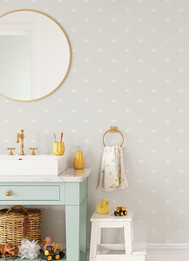 bea-silver-crowns-wallpaper-york-wallcoverings-4060-347703 - York Wallcoverings Papel pintado