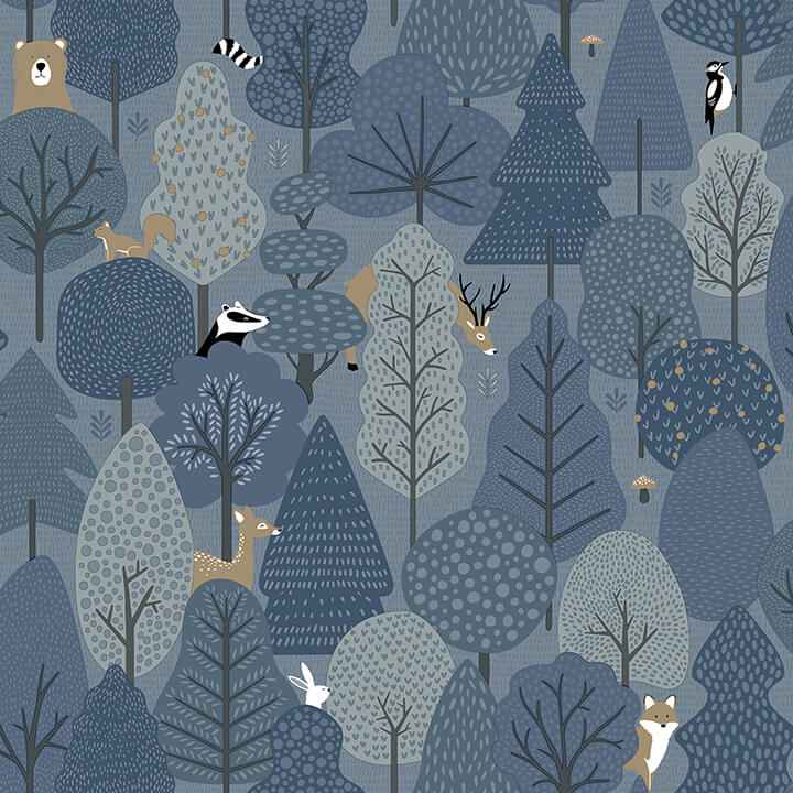 Quillen Indigo Forest Wallpaper - York Wallcoverings - 4060-51601