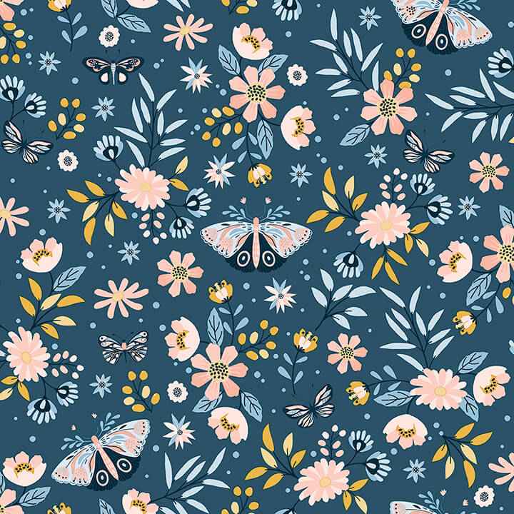 Zev Blue Butterfly Wallpaper - York Wallcoverings - 4060-58101 - York Wallcoverings Wallpaper