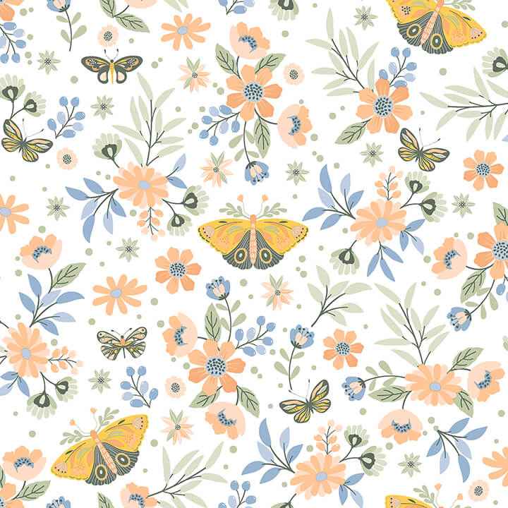 Zev Coral Butterfly Wallpaper - York Wallcoverings - 4060-58105