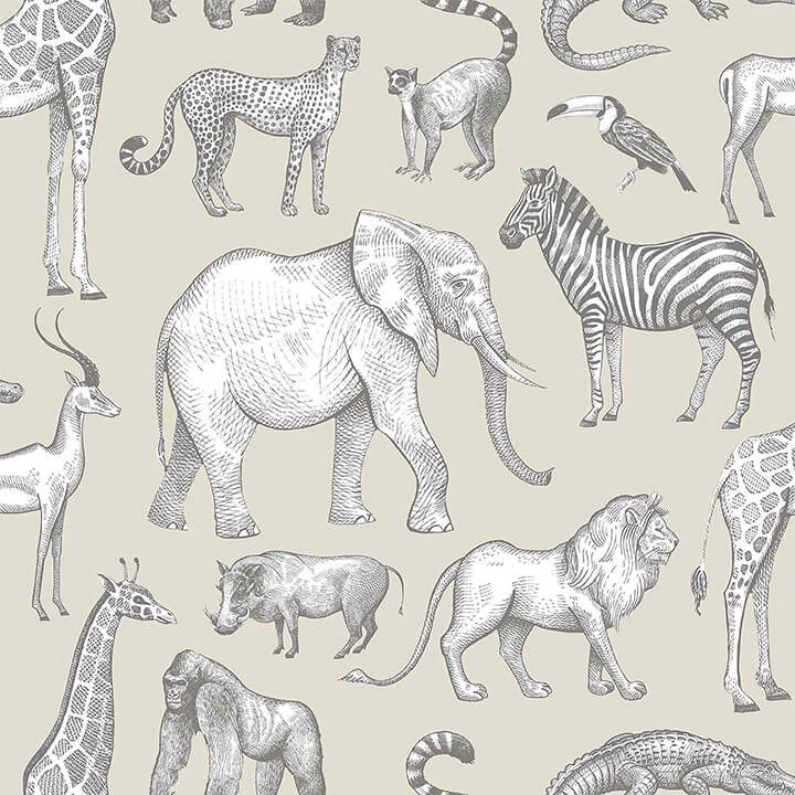 kenji-taupe-safari-wallpaper-york-wallcoverings-4060-139270 - York Wallcoverings Papel pintado