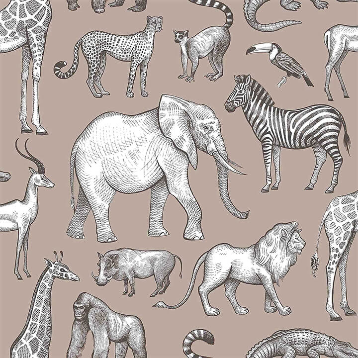 kenji-light-brown-safari-wallpaper-york-wallcoverings-4060-139271 - York Wallcoverings Papel pintado