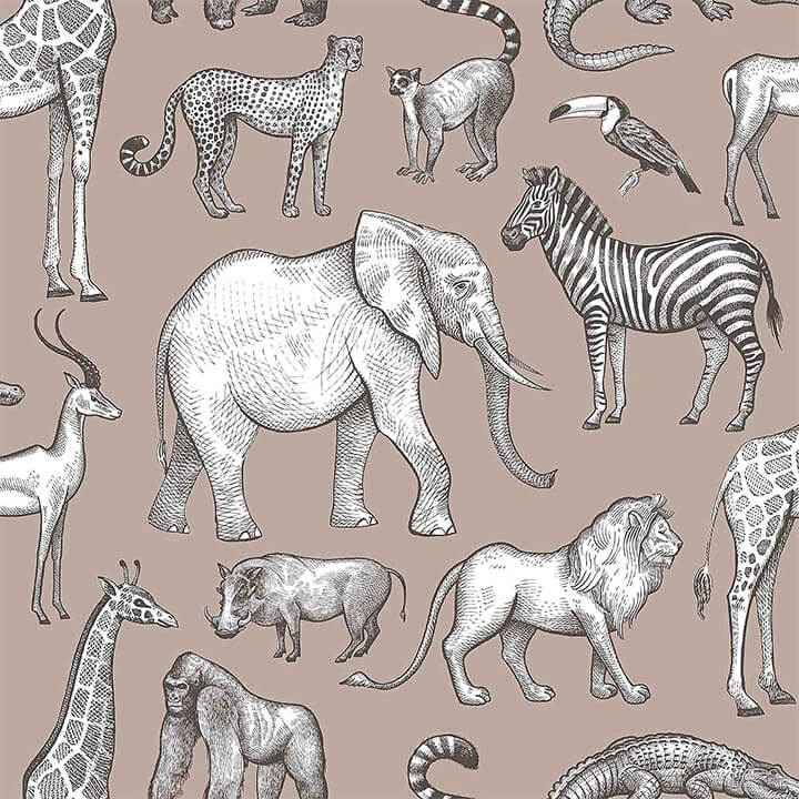 Kenji Light Brown Safari Wallpaper - York Wallcoverings - 4060-139271