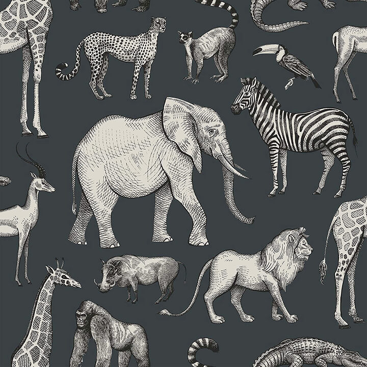 kenji-navy-safari-wallpaper-york-wallcoverings-4060-139272 - York Wallcoverings Papel pintado