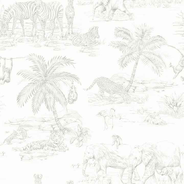 Boheme Platinum Animals Wallpaper - York Wallcoverings - 4060-347692