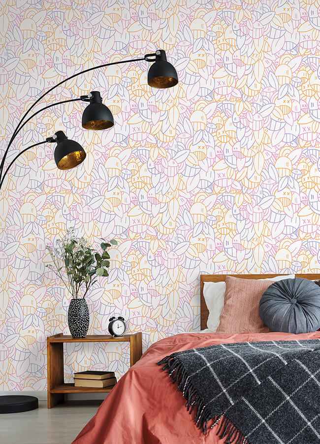 Multi Warm Floral Sequence Peel & Stick - York Wallcoverings - AAS4883 - York Wallcoverings Wallpaper