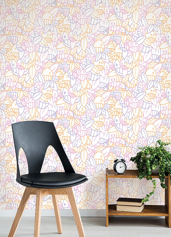 Multi Warm Floral Sequence Peel & Stick - York Wallcoverings - AAS4883 - York Wallcoverings Wallpaper