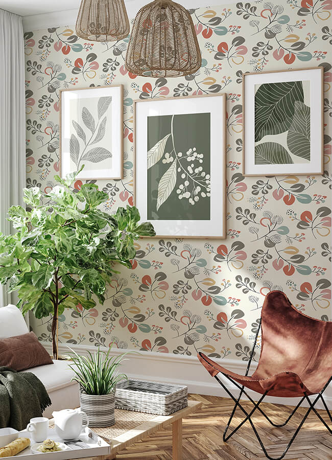 jonah-multicolor-leaf-trail-wallpaper-york-wallcoverings-4066-25122 - York Wallcoverings Papel pintado