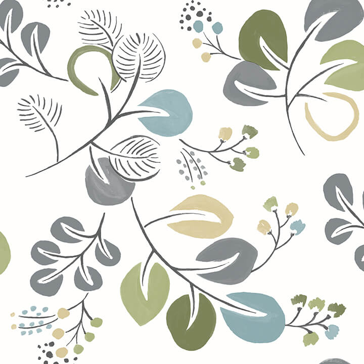 jonah-green-leaf-trail-wallpaper-york-wallcoverings-4066-25123 - York Wallcoverings Papel pintado
