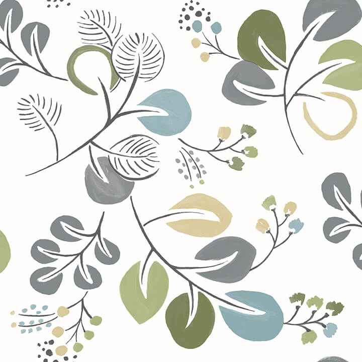 Jonah Green Leaf Trail Wallpaper - York Wallcoverings - 4066-25123 - York Wallcoverings Wallpaper
