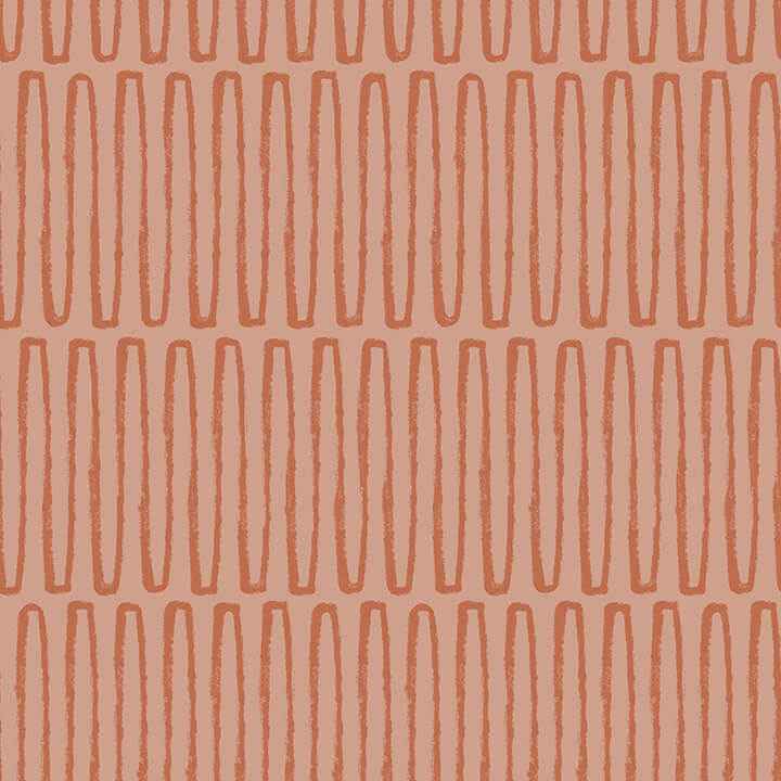 Lars Coral Retro Wave Wallpaper - York Wallcoverings - 4066-26503