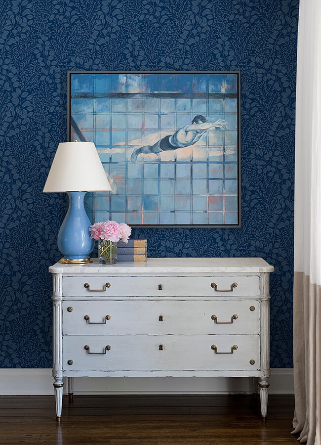 elin-blue-berry-botanical-wallpaper-york-wallcoverings-4066-26517 - York Wallcoverings Papel pintado