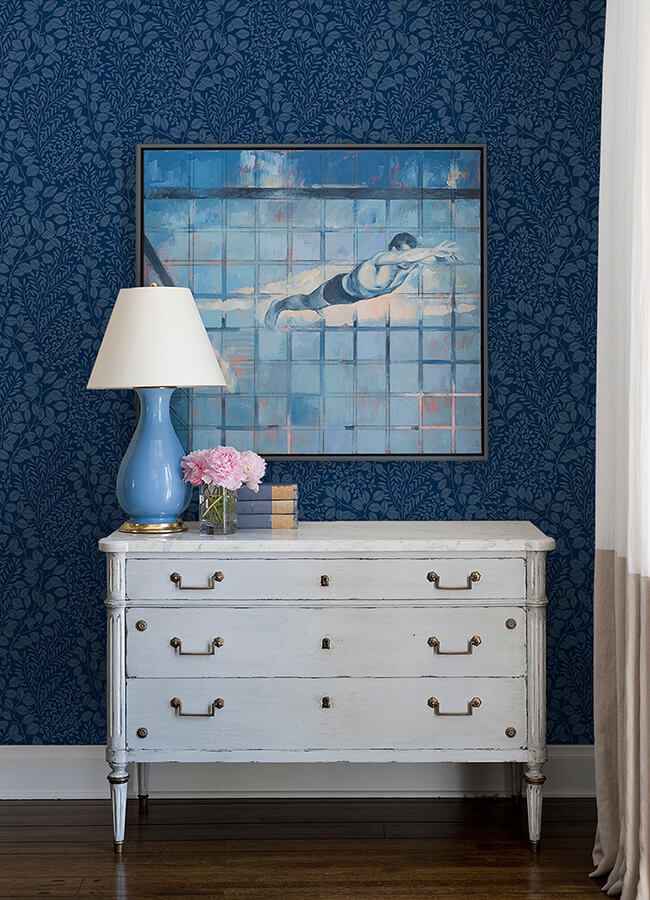 Elin Blue Berry Botanical Wallpaper - York Wallcoverings - 4066-26517 - York Wallcoverings Wallpaper