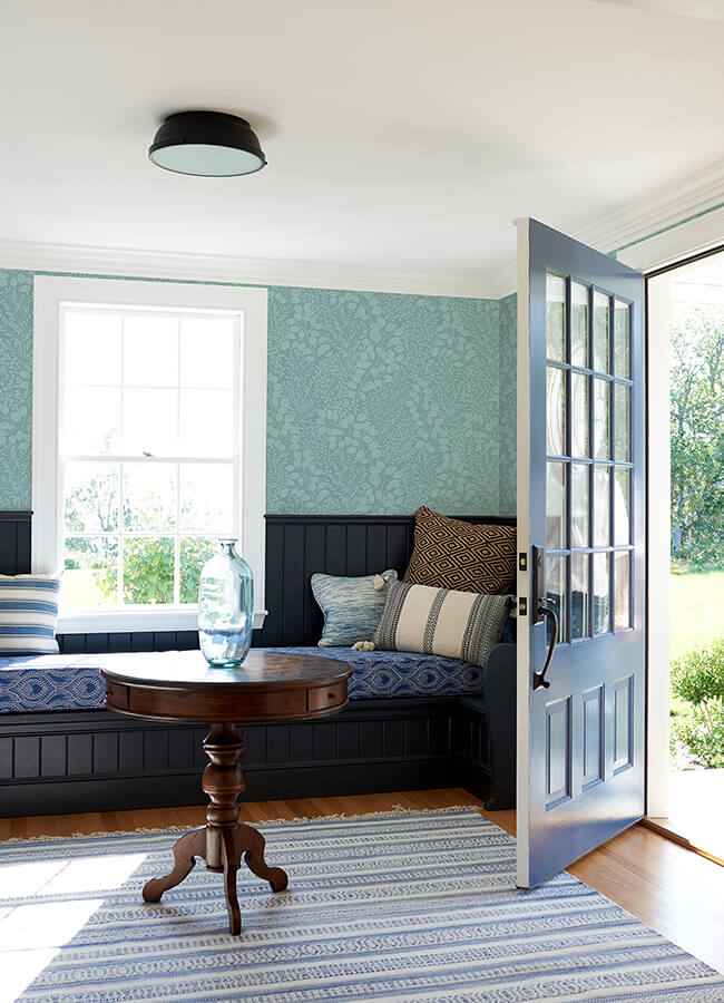 Elin Sky Blue Berry Botanical Wallpaper - York Wallcoverings - 4066-26518 - York Wallcoverings Wallpaper