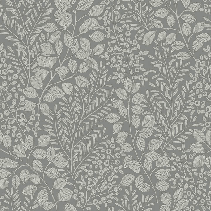 elin-charcoal-berry-botanical-wallpaper-york-wallcoverings-4066-26519 - York Wallcoverings Papel pintado