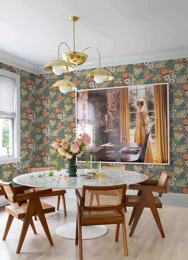 Karina Teal Wildflower Garden Wallpaper - York Wallcoverings - 4066-26520 - York Wallcoverings Wallpaper