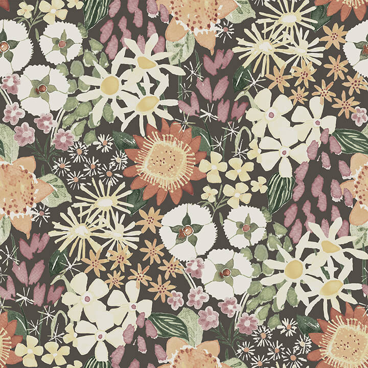 karina-raspberry-wildflower-garden-wallpaper-york-wallcoverings-4066-26522 - York Wallcoverings Papel pintado