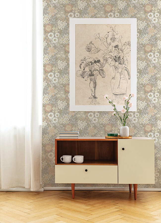 karina-pastel-wildflower-garden-wallpaper-york-wallcoverings-4066-26523 - York Wallcoverings Papel pintado