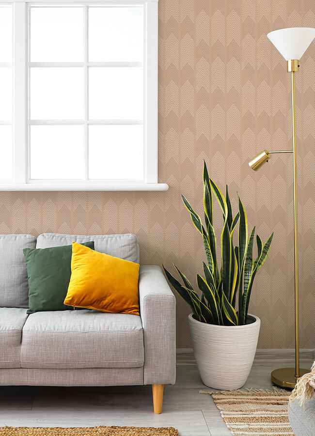 Nyle Blush Chevron Stripes Wallpaper - York Wallcoverings - 4066-26528 - York Wallcoverings Wallpaper
