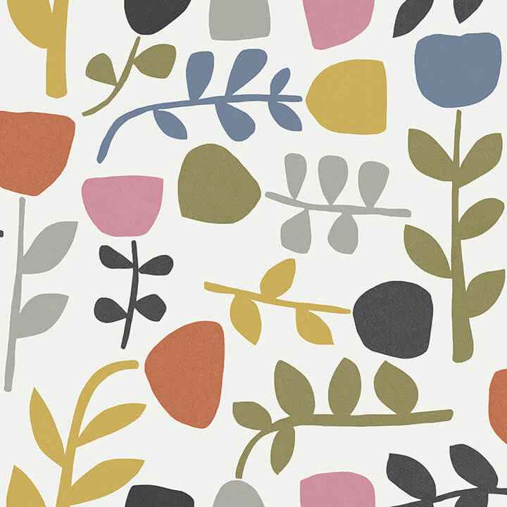 Juni Multicolor Abstract Tulips Wallpaper - York Wallcoverings - 4066-26538 - York Wallcoverings Wallpaper