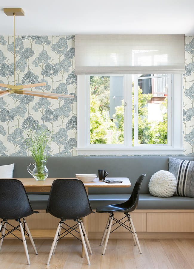 lykke-blue-textured-tree-wallpaper-york-wallcoverings-4066-26540 - York Wallcoverings Papel pintado