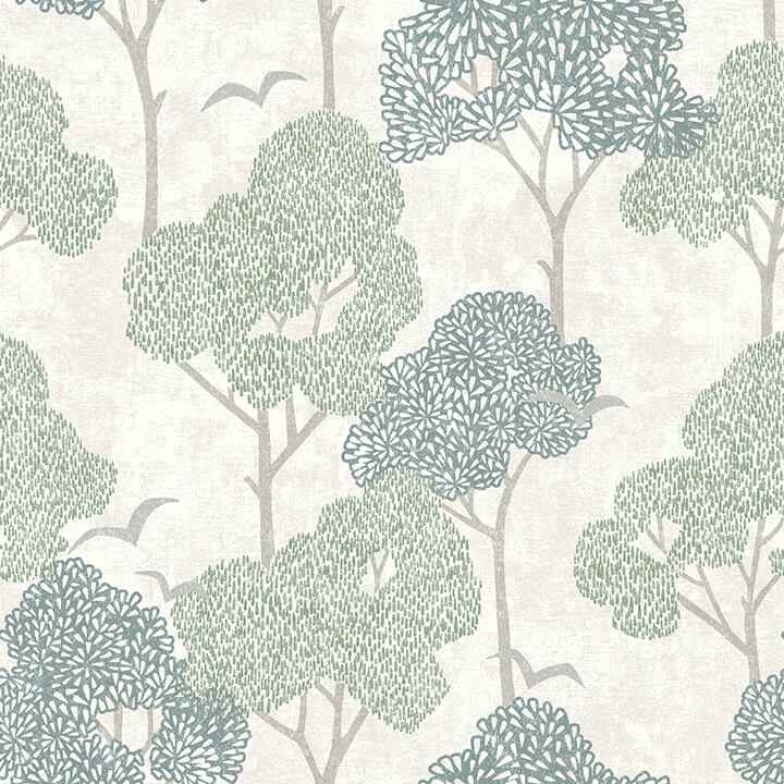 Lykke Green Textured Tree Wallpaper - York Wallcoverings - 4066-26542 - York Wallcoverings Wallpaper