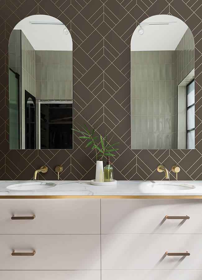 Sander Chocolate Geometric Wallpaper - York Wallcoverings - 4066-26549 - York Wallcoverings Wallpaper
