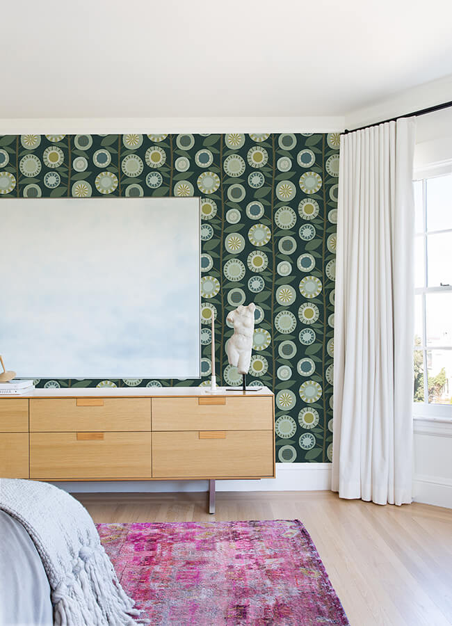 sisu-evergreen-floral-geometric-wallpaper-york-wallcoverings-4066-26551 - York Wallcoverings Papel pintado