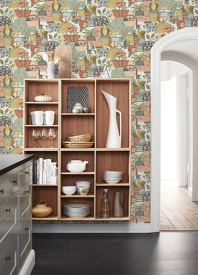 fika-mustard-blissful-birds-blooms-wallpaper-york-wallcoverings-4066-26556 - York Wallcoverings Papel pintado